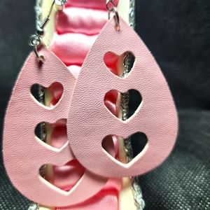 BUNDLE 3 FOR $15 Leather Cut Out Hearts Earrings